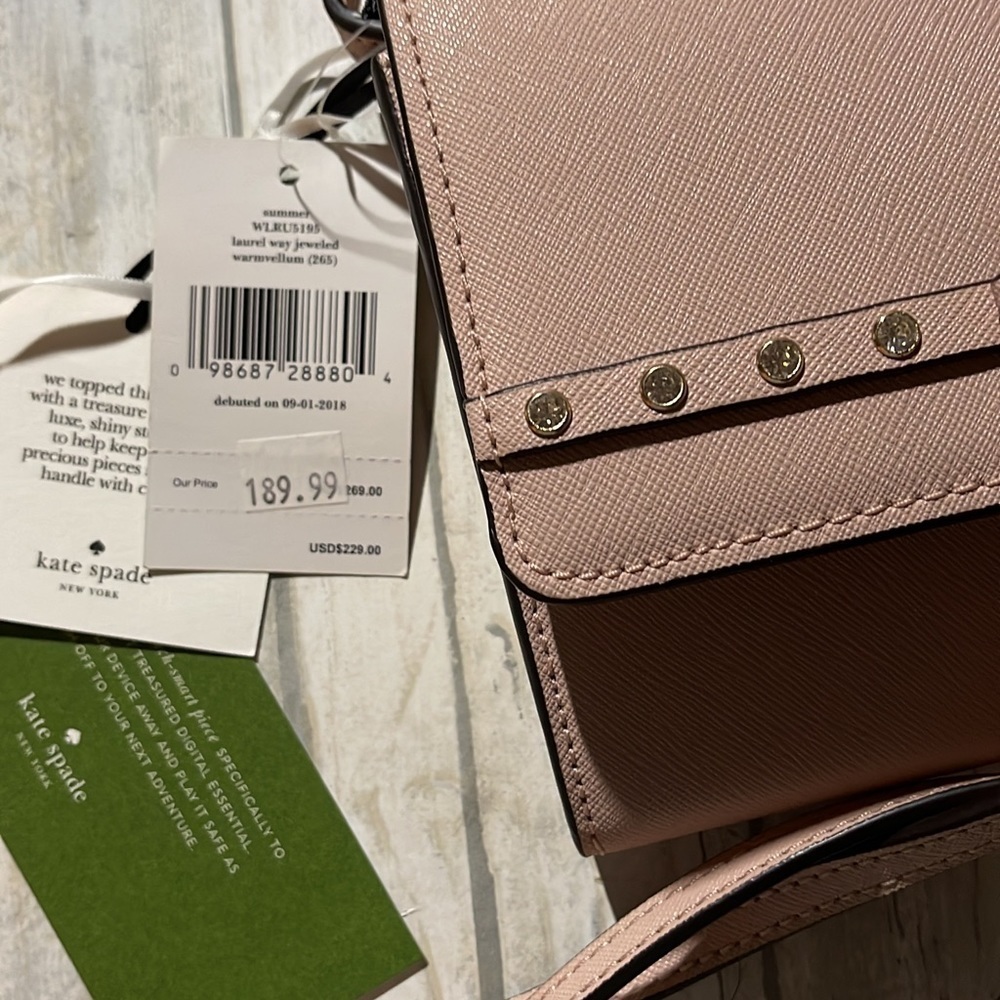 Kate Spade New York Women's Laurel Way Jeweled Leather Bag Warm Vellum, - Picture 3 of 5